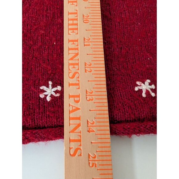 Croft & Barrow Snowman Sweater Womens Size XL Red Silk Wool Blend Full Zip - Picture 12 of 12